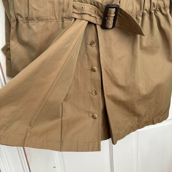 Issey Miyake Sport Jacket Vintage Chore Trench Khaki Brown Collared Coat Button - Picture 8 of 14